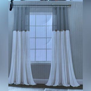 Lush decor linen button curtain panel 40” x 84”